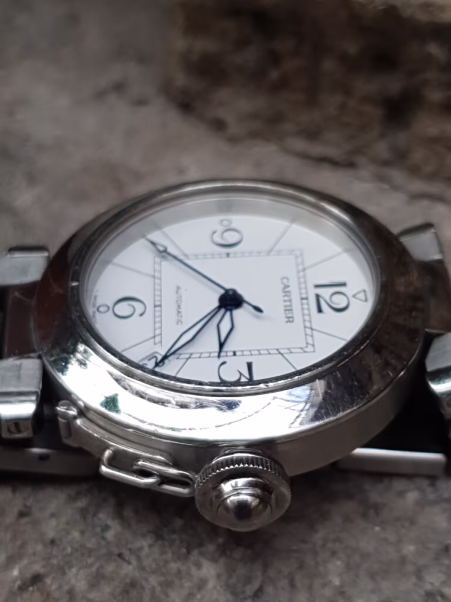 Vintage Cartier Pasha worn on the wrist at Watch Empire, Dublin